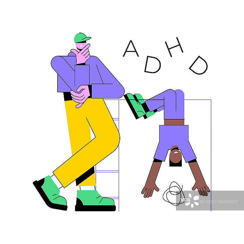注意力缺陷多动障碍抽象概念图片素材