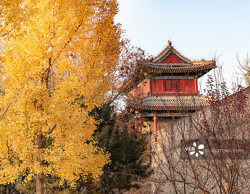 北京宛平城西城门威严门城墙城楼图片素材