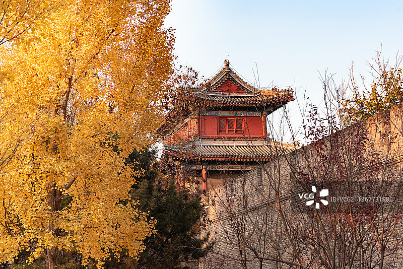 北京宛平城西城门威严门城墙城楼图片素材