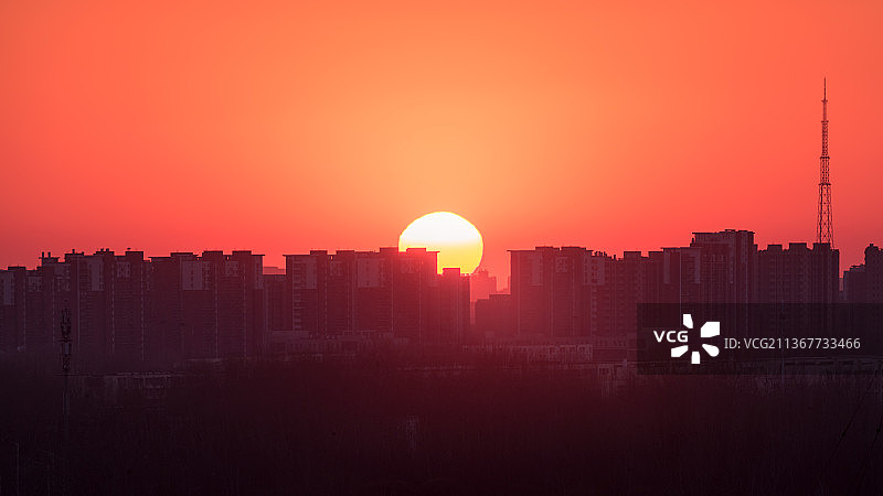 城市日落图片素材