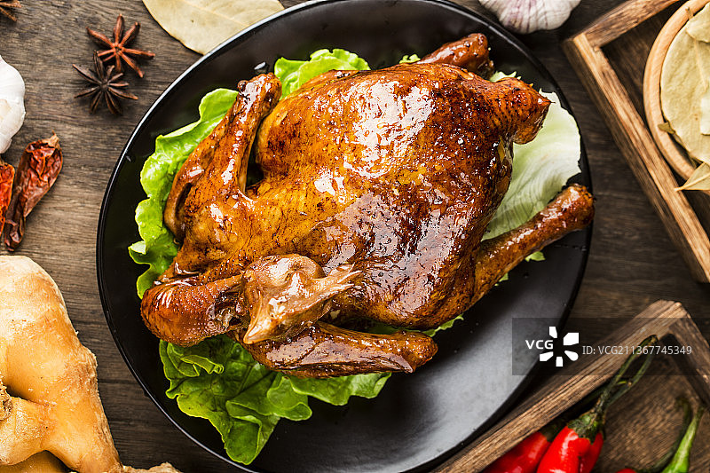 一只豉油鸡图片素材