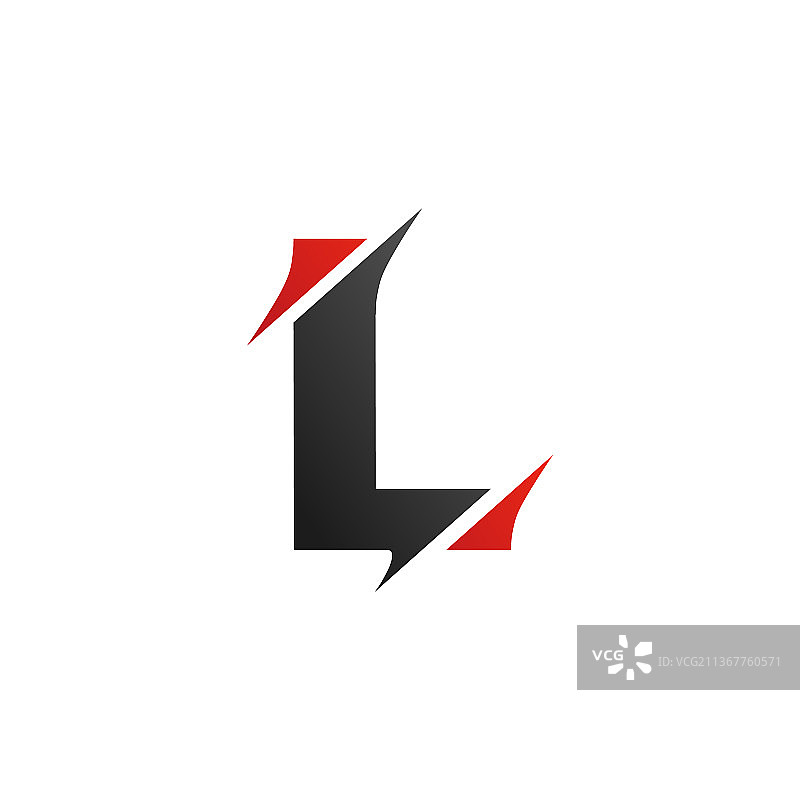 首字母L切片风格标志模板设计图片素材