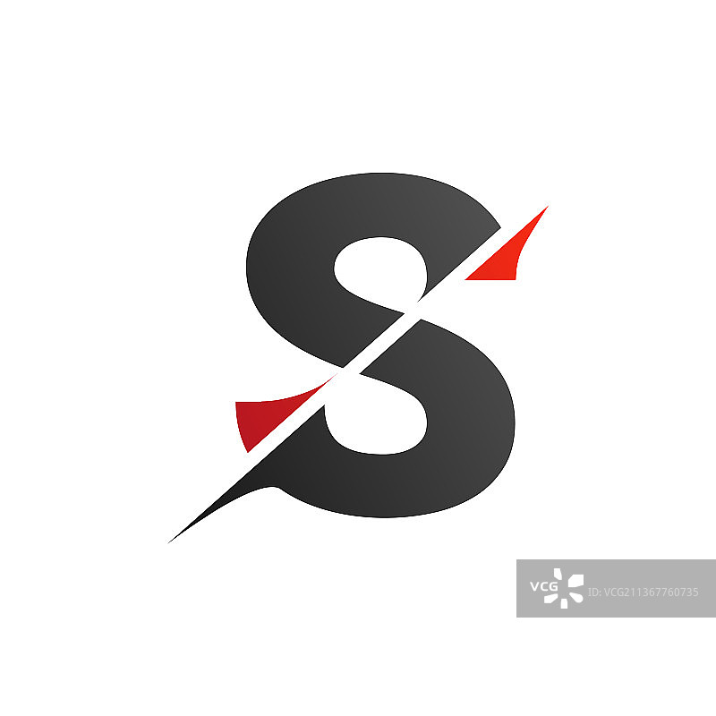 首字母S切片风格标志模板设计图片素材