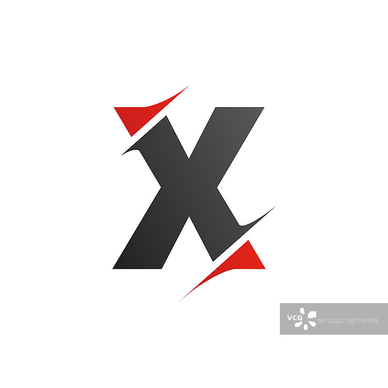 X字母切片风格logo模板设计图片素材
