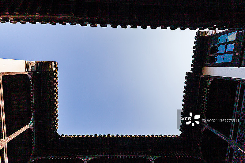 江苏苏州木渎古镇古松园图片素材