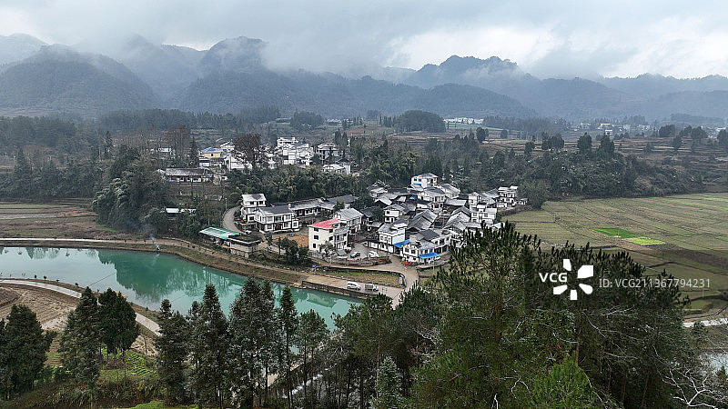 贵州省遵义市凤冈县土溪镇农村风光图片素材