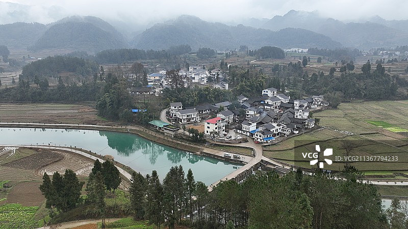 贵州省遵义市凤冈县土溪镇农村风光图片素材