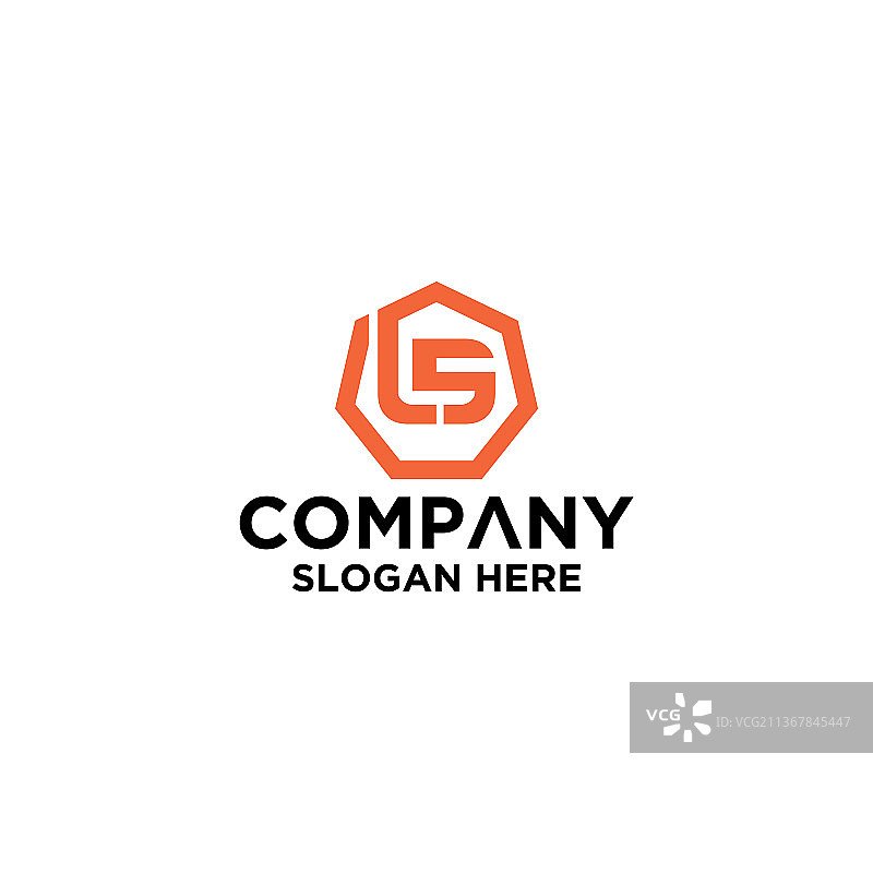 具有形状样式的LS首字母组合标志图片素材