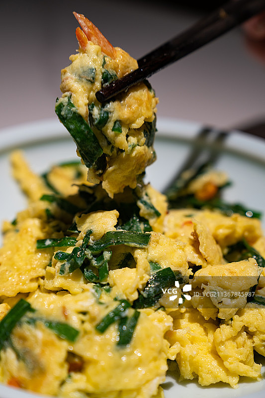 韭菜炒鸡蛋图片素材