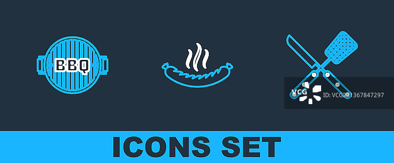 交叉刀和铲子烧烤架图片素材