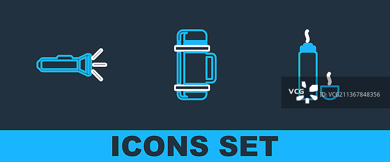 保温容器和手电筒图片素材