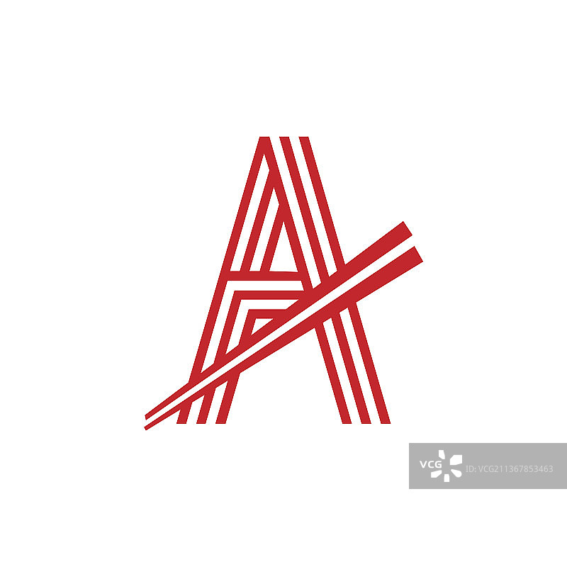 字母A日式面条Logo符号图片素材