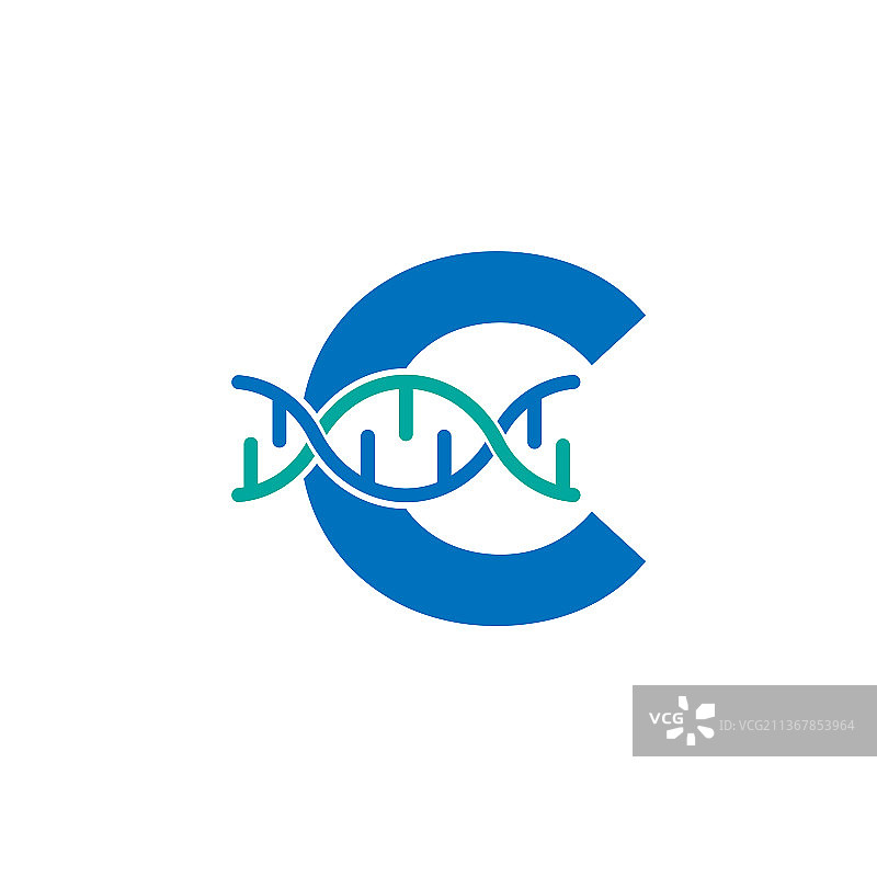 字母C基因DNA标志设计图片素材