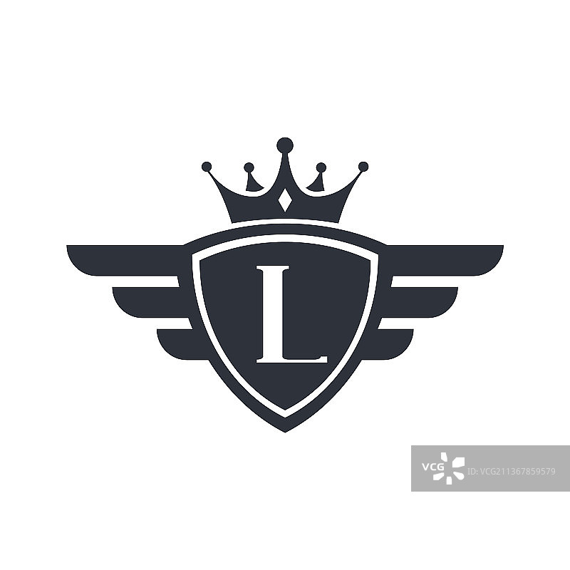 字母L皇家运动胜利徽章标志设计图片素材