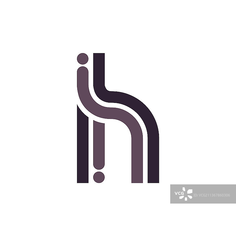 字母H多线条logo设计图片素材
