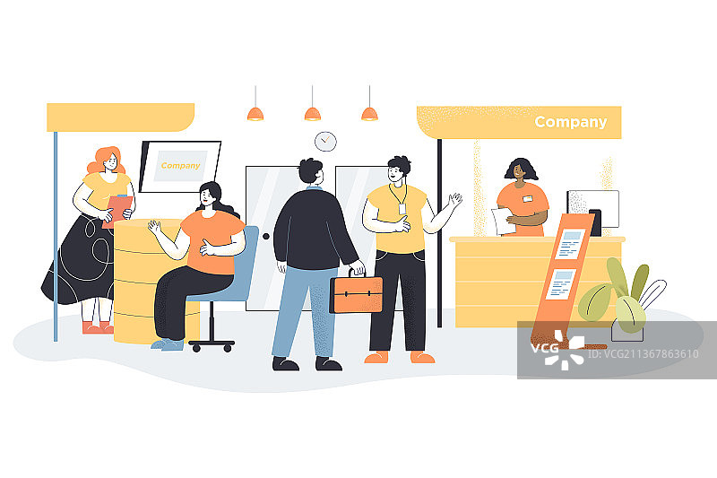 有参观者和博览会工作人员的商务展览图片素材