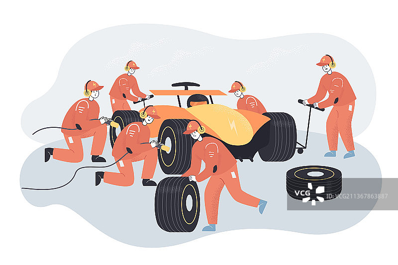 汽车赛事专业团队维修图片素材