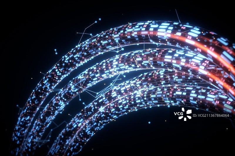 3d渲染的科技电缆图片素材