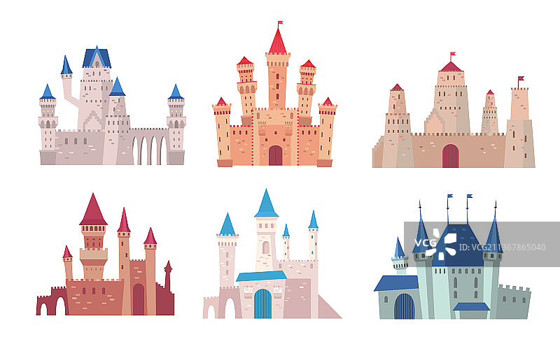 卡通城堡套装图片素材