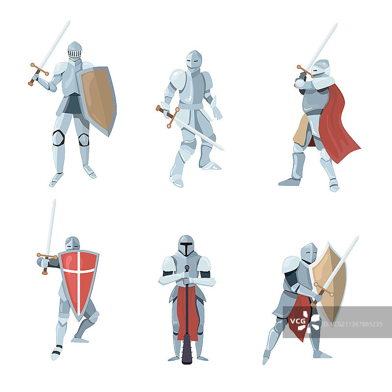 骑士精神卡通插画图片素材