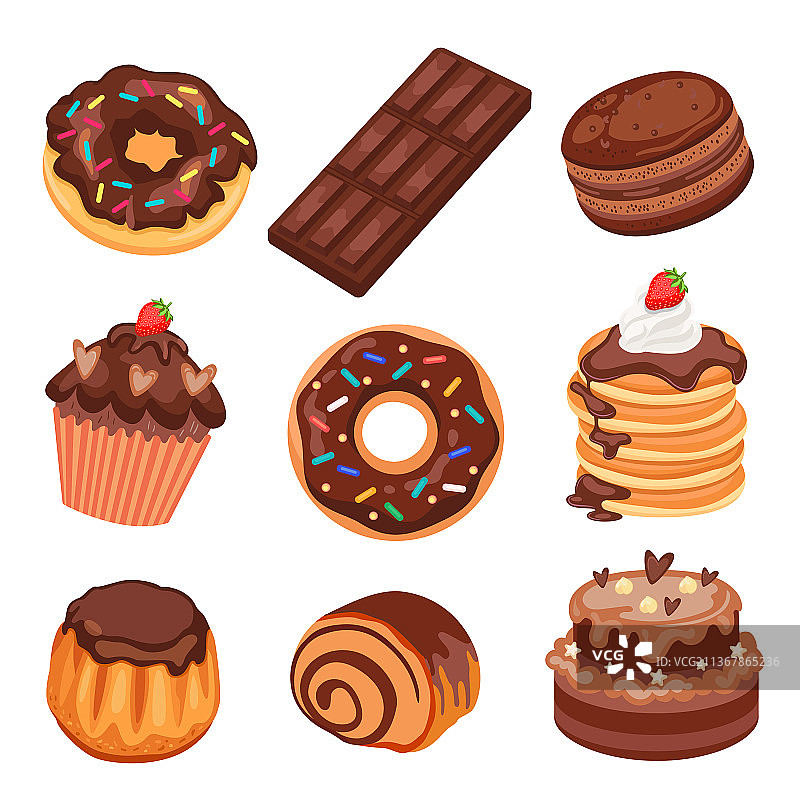 巧克力甜点美食套餐图片素材
