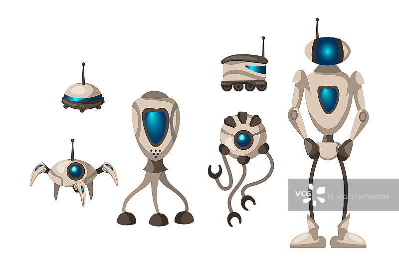 不同的机器人模型图片素材