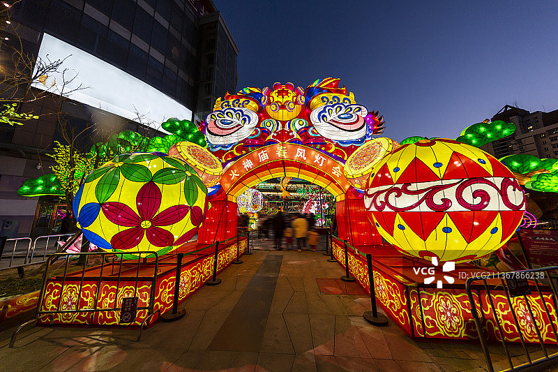 北京大兴火神庙春风灯会（大悦春风里花灯会）：虎啸春风图片素材