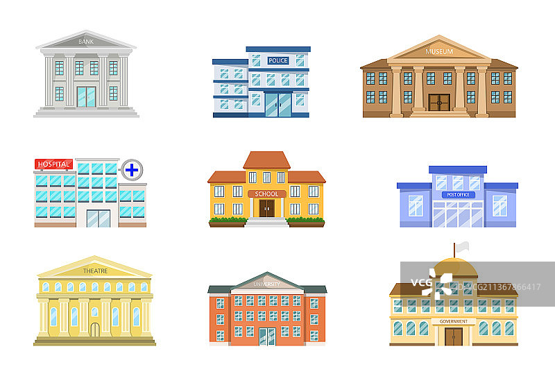 博物馆医院派出所外观图片素材