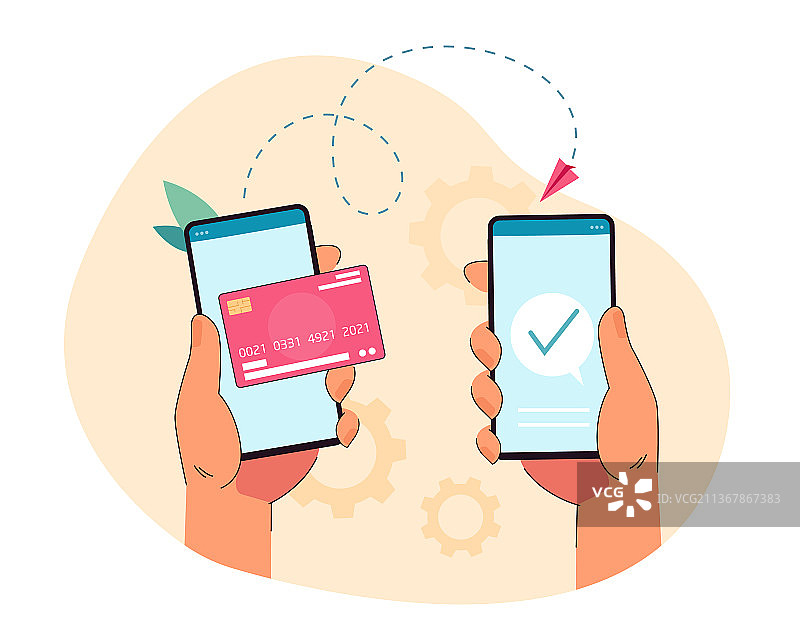 手持手机使用数字钱包服务图片素材