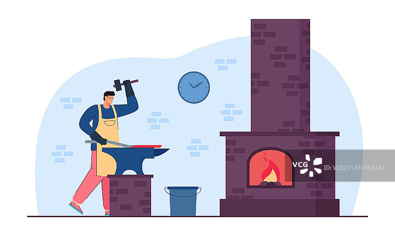 铁匠和工匠的辛勤锻造图片素材