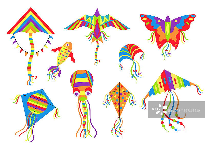 不同类型的风筝合集图片素材
