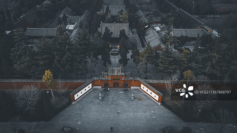 航拍洛阳白马寺，端庄古朴图片素材