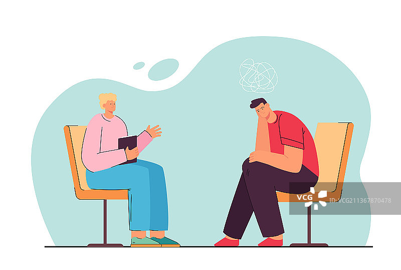 心理学家坐在患者面前图片素材