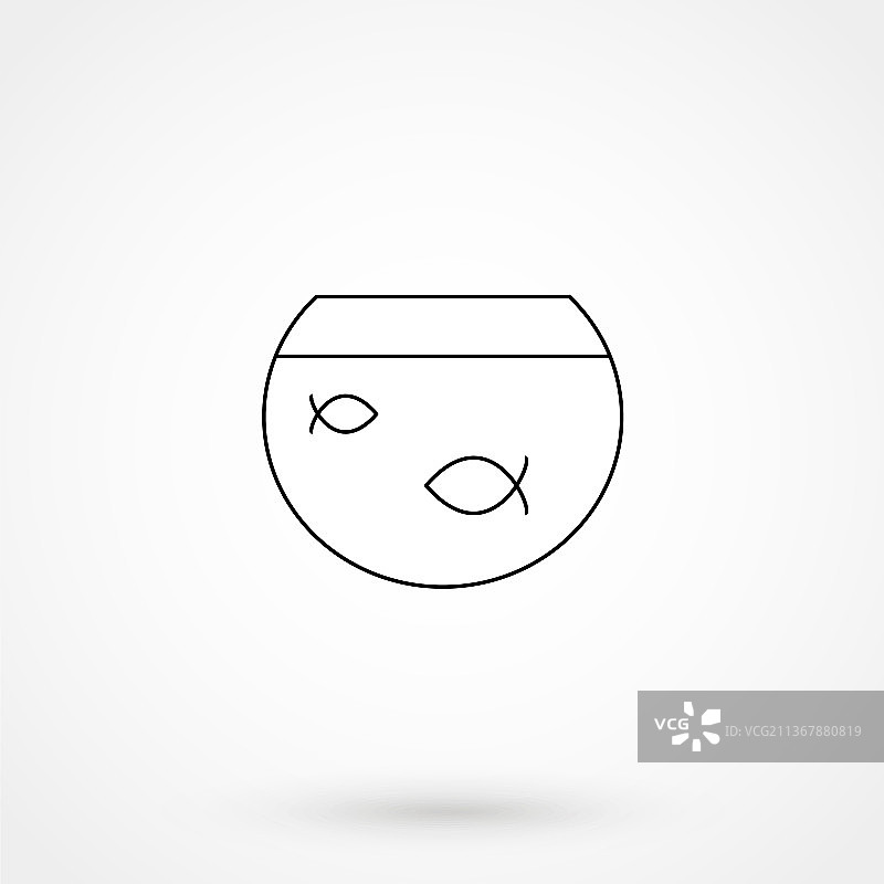 白色背景上的扁平风格水族箱图标图片素材