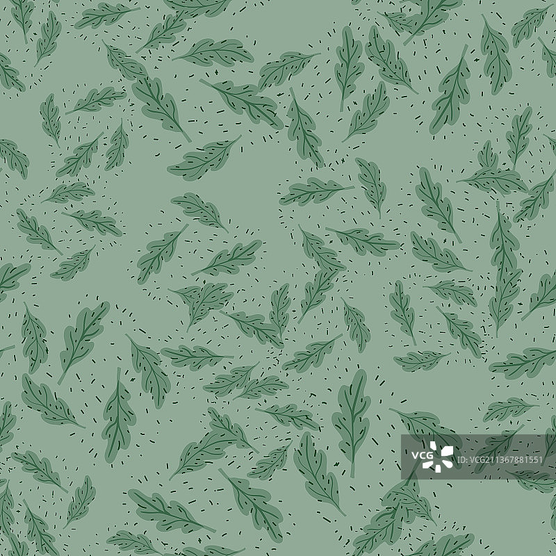橡树叶植物背景无缝图案图片素材