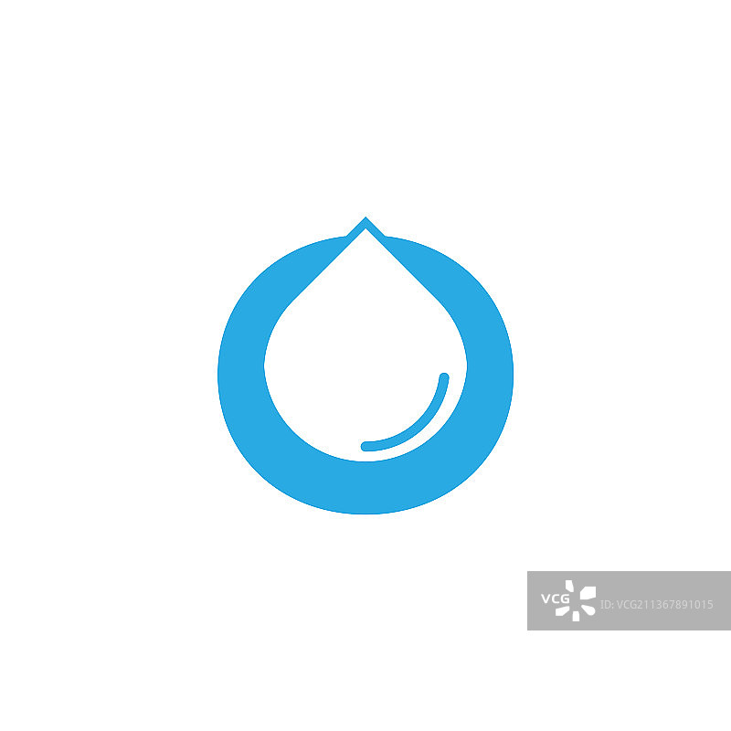 字母O水滴负空间标志图片素材