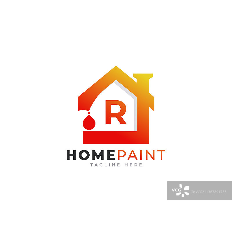字母R房屋油漆房地产Logo图片素材