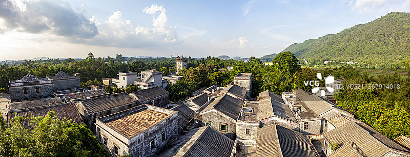 开平碉楼与村落  马降龙村 俯瞰 世界遗产 5A旅游景区图片素材
