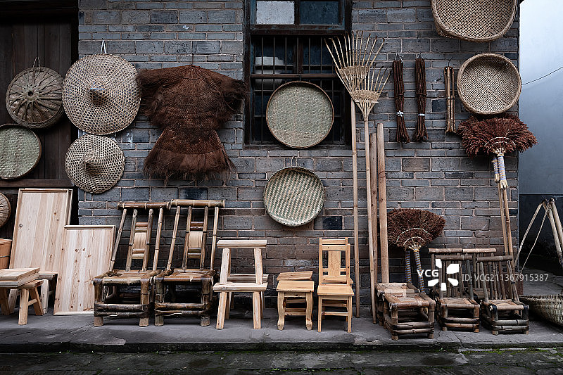 四川省泸州尧坝古镇——竹编图片素材