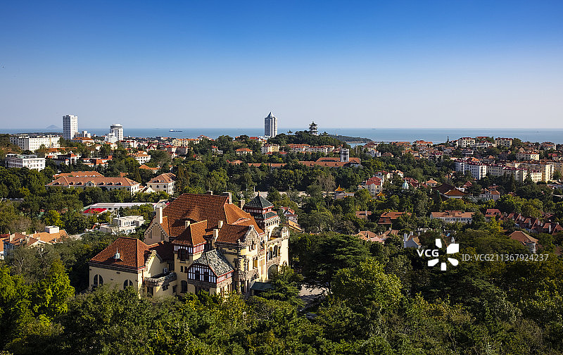 信号山公园在青岛市市南区齐东路17号龙口路16号甲图片素材