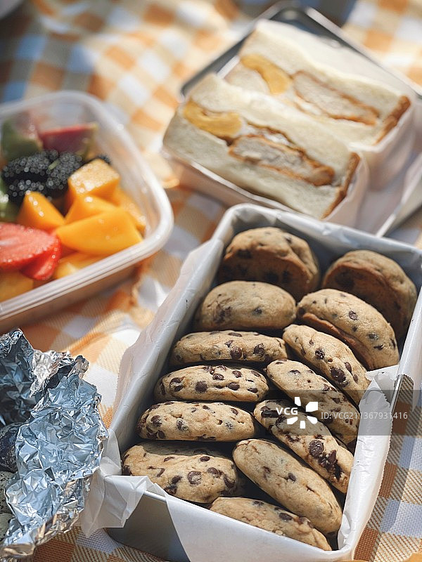 野餐 海盐巧克力软曲奇图片素材