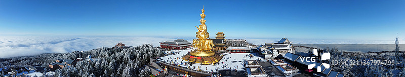 峨眉山金顶十方普贤菩萨像图片素材