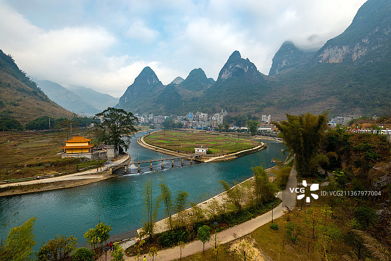 广西巴马长寿村盘阳河图片素材