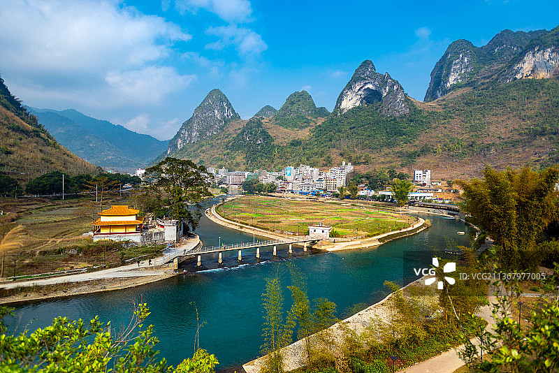 广西巴马长寿村盘阳河图片素材