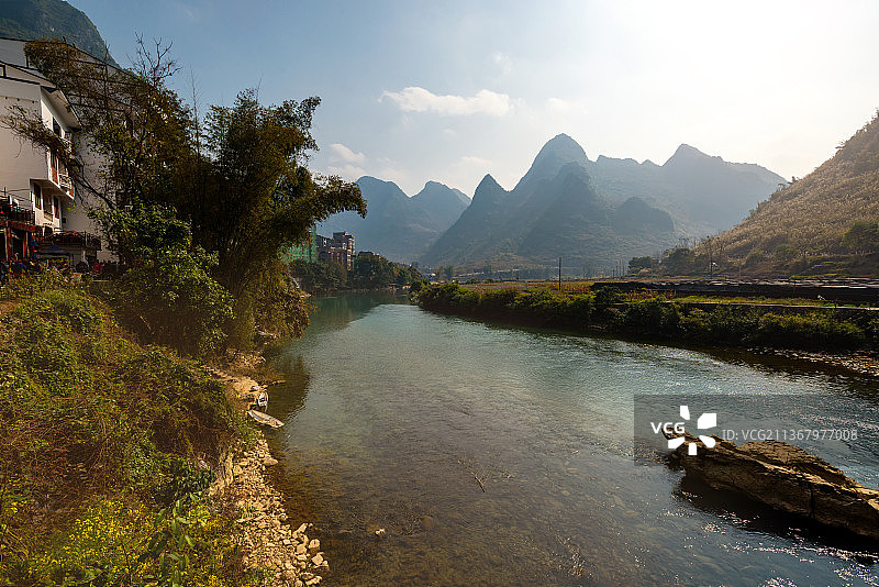 广西巴马长寿村盘阳河图片素材