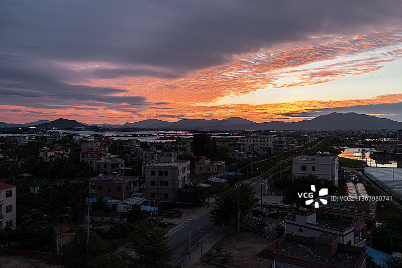 农村的清晨图片素材