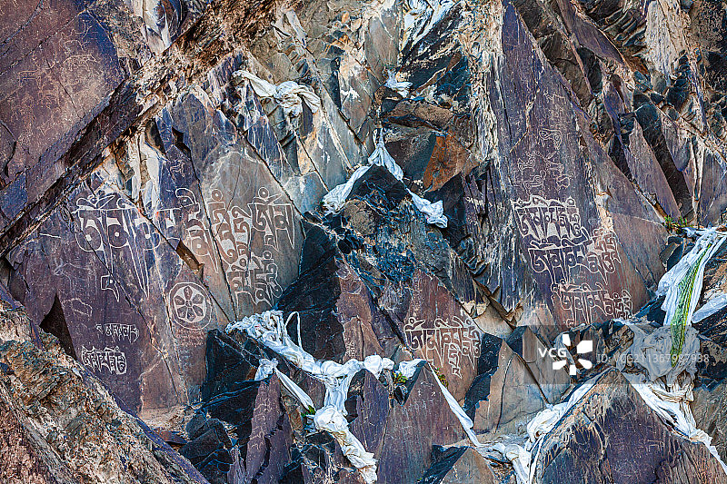 西藏阿里日土岩画图片素材