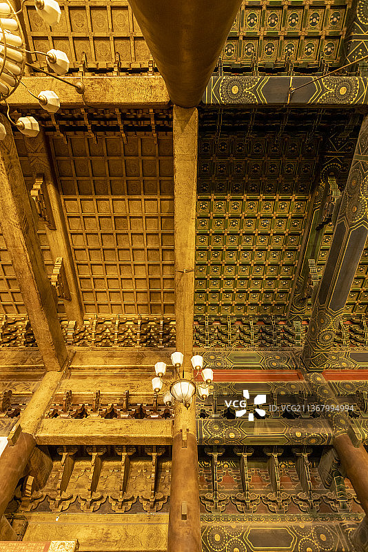 北京劳动人民文化宫太庙-享殿贴金内饰图片素材