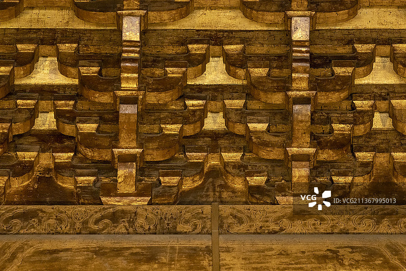 北京劳动人民文化宫太庙-享殿贴金内饰图片素材