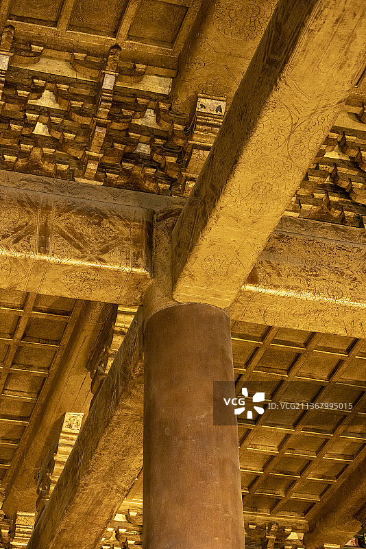 北京劳动人民文化宫太庙-享殿贴金内饰图片素材